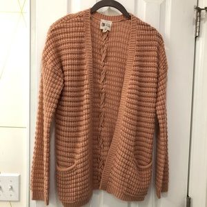 Pink Rose - Blush Colored Knitted Sweater/Cardigan